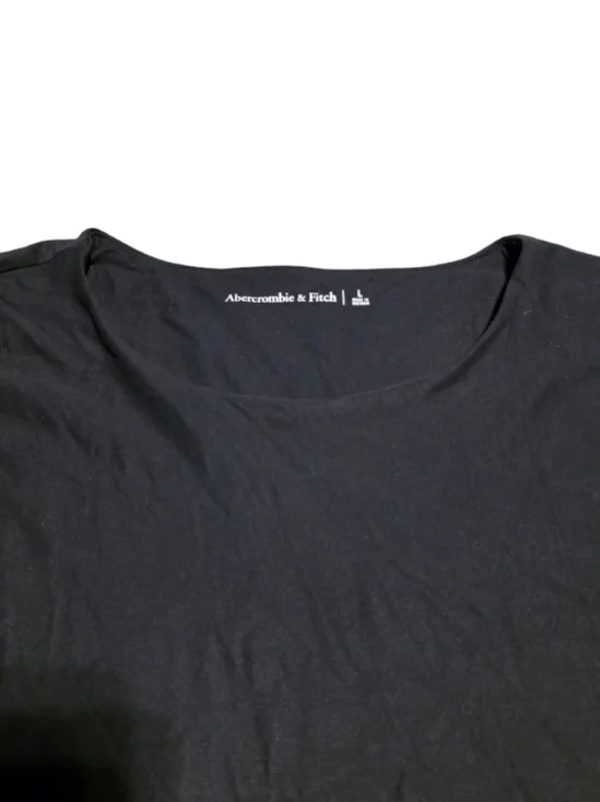 Abercrombie & Fitch Black Long Sleeve Double Lined Baby Tee Women’s L Basic - Picture 3 of 3
